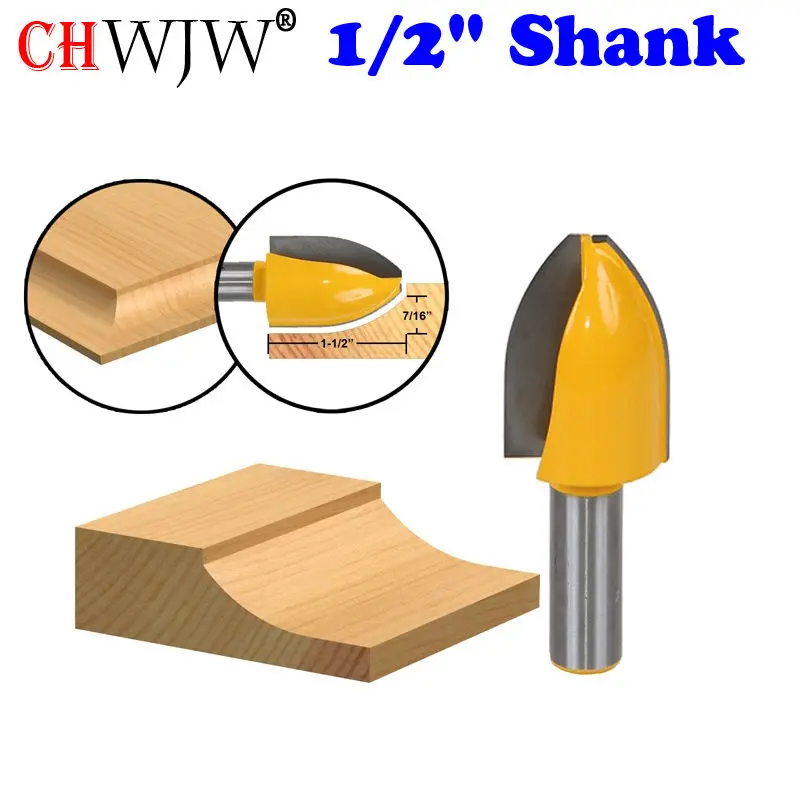 

1PC Panel Raiser Router Bit - Vertical - Cove - 1/2" Shank door knife Woodworking cutter Tenon Cutter for Woodworking Tools