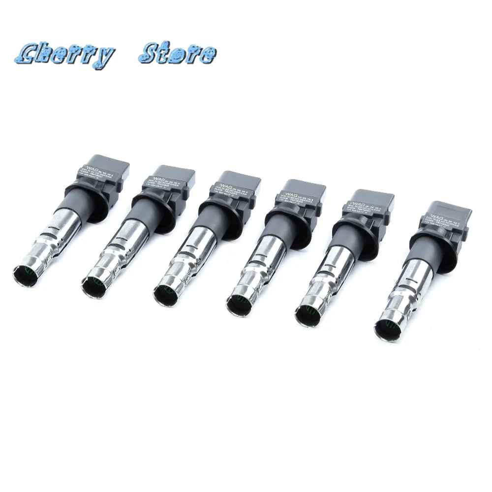 6Pcs 022 905 715 A Ignition Systems Ignition Coils For Audi Q7 Skoda Porsche Cayenne VW Touareg Passat UF-556 5C1465