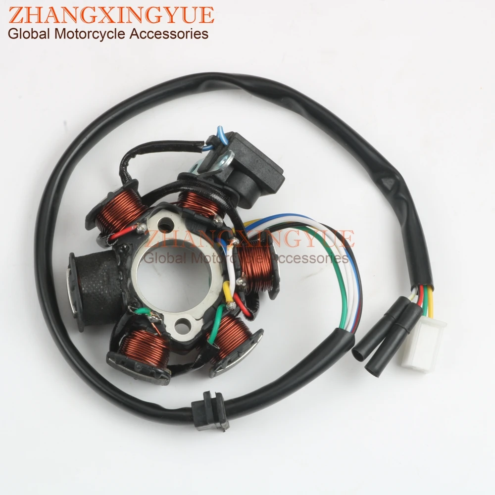 Scooter Ignition Stator 6-8 coils for SYM Fiddle 2 Jet 4 Orbit 1 2 Symphony S SR Symply 1 2 125/150 GY6 152QMI 157QMJ 4-stroke