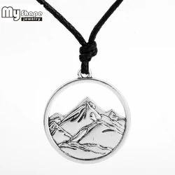 My shape Landscape Mountains Rivers Necklaces Hollow Out Scenery Pendant Necklace for Women Men Fashion Jewelry Traveling Gifts