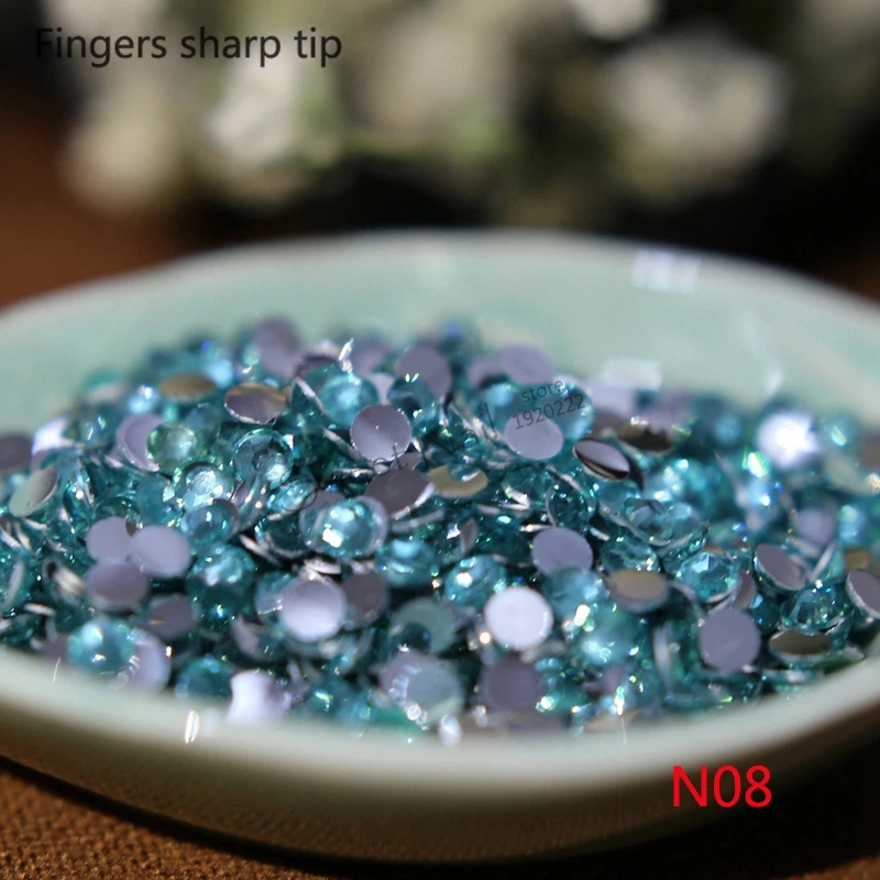 1000 pcs SS6 Acqua Blu 14 Sfaccettature Della Resina Rotonda di Strass Scintillanti Strass Unghie Artistiche Della Decorazione Fai Da Te N08