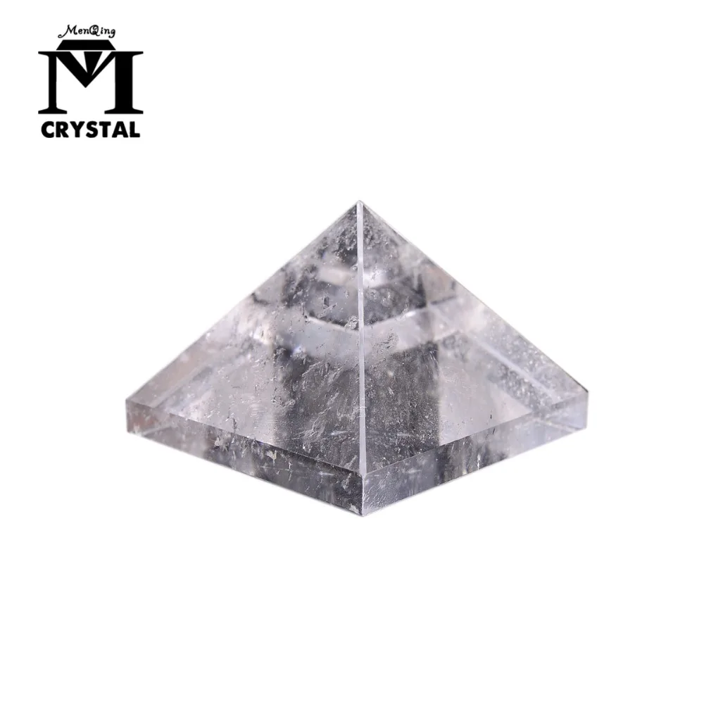 1PC 30x30mm Natural Stone White Crystal Pyramid Clear Quartz Rock Engraved Point Pillar Carved Stone Chakra Stones Healing Reiki