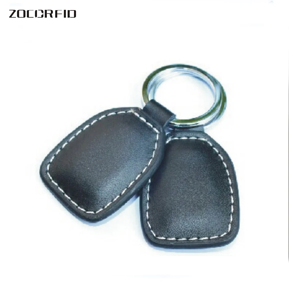 10pcs/lot RFID Proximity Access Control Card rfid tag 125Khz TK4100 ( ID card Leather keychain)