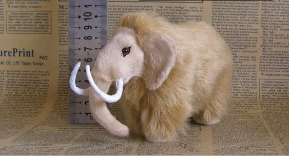 about 17x7x10cm Mammoth elephant model,polyethylene&furs handicraft Figurines home decoration toy gift a2565