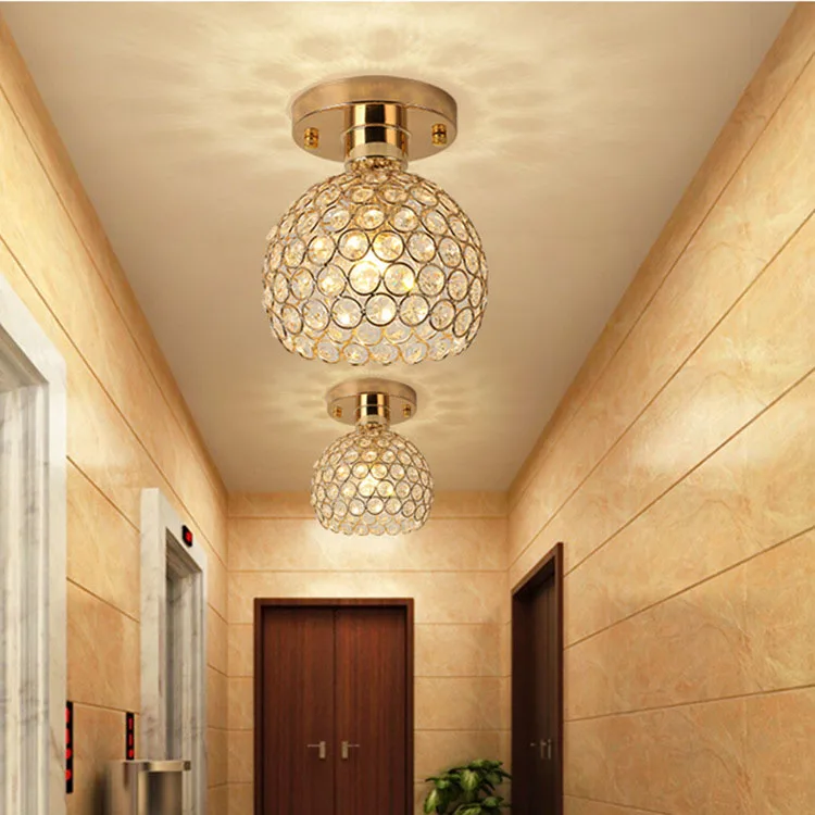 Mini crystal ceiling light Home Decoration Aisle Porch Corridor Lamp Cristal Lustres Dia Crystal LED Ceiling lamp E27