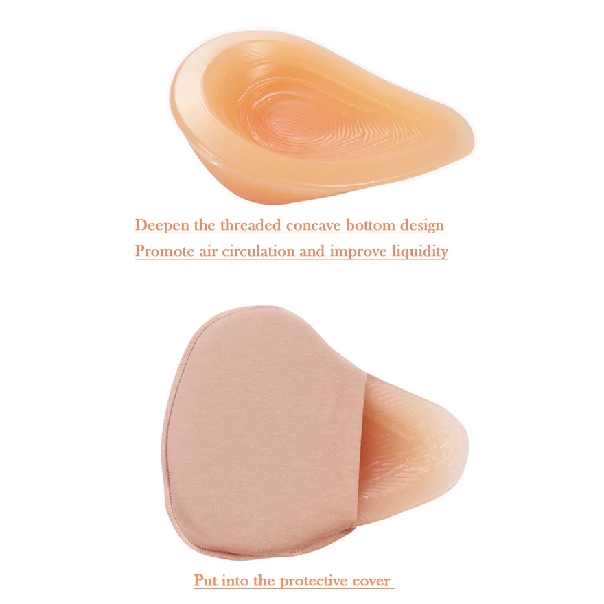 Silicone Breast Form Chest Mastectomy Sprial Shape Fake Breast Prosthesis 500g Soft Breast Pad D40