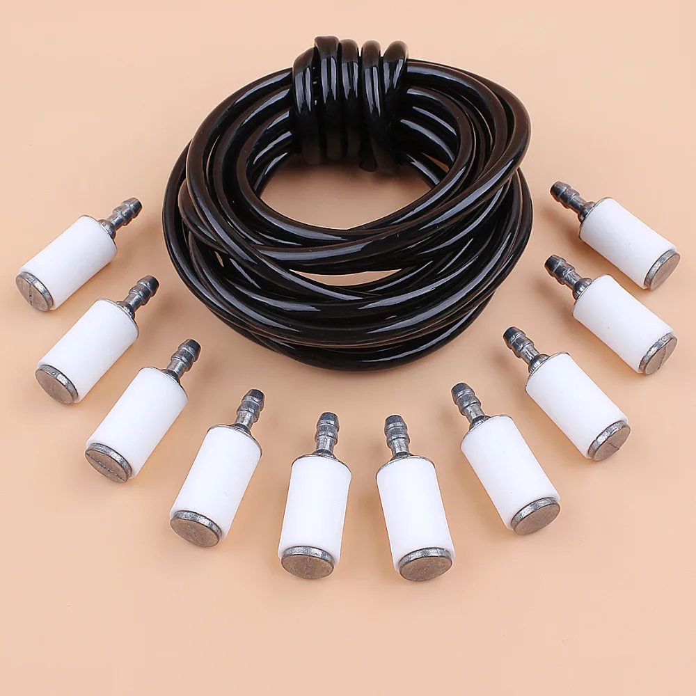 Kit de filtros de linha de mangueira de combustível de gasolina, 4 metros, para motosserra Stihl Husqvarna, aparador de grama, cortador de escova, soprador, peças de reposição