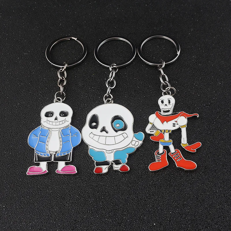 Fashion Game Charm Undertale Sans Papyrus Cute Figure Logo Keychain Keyring Panda Skull Pendants Men Boy Kids Toys Bag Key Chain