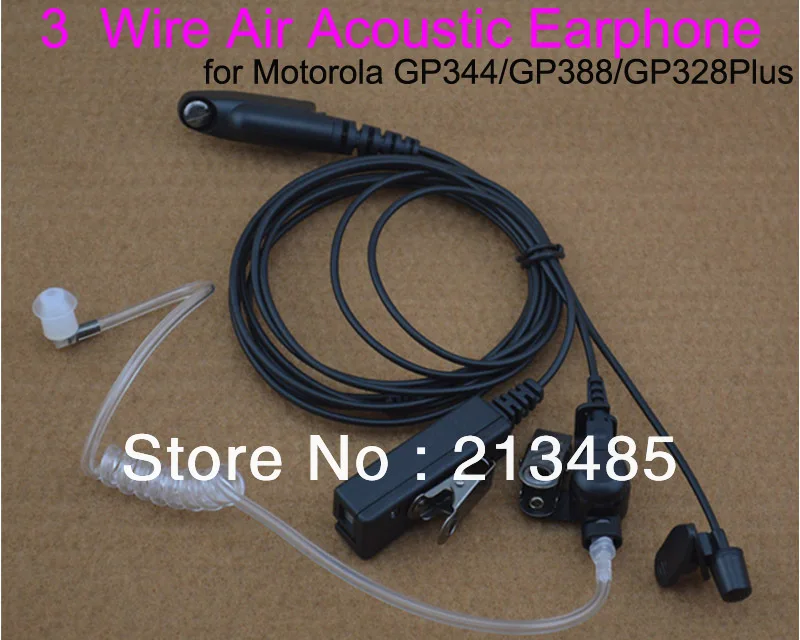 

3 Wire Clear Tube Air Acoustic Earphone Earpiece for Motorola GP344 GP388 GP328Plus GP338Plus GL2000 EX500 EX600 EX600XLS