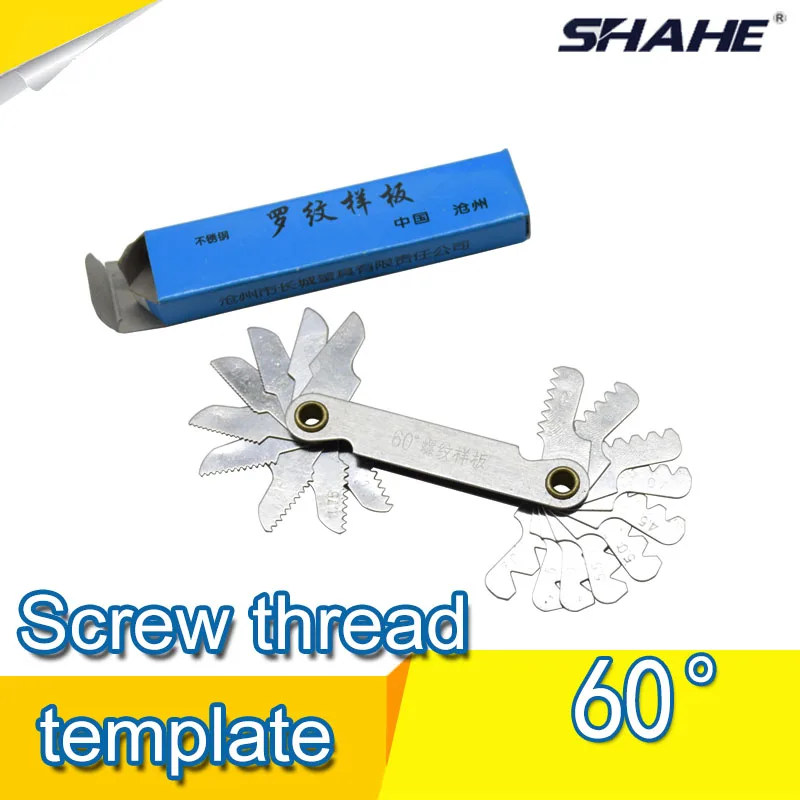 pitch gauge 1 pcs Stainless steel threadmeters metric  Caliber 60 degrees measuring topics gageRadius template R0.3-80