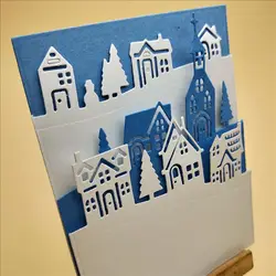 House Metal Cutting Dies Stencils Scrapbooking Cutting Stencil Craft Dies Hometown Village Building Card Making Die Cuts