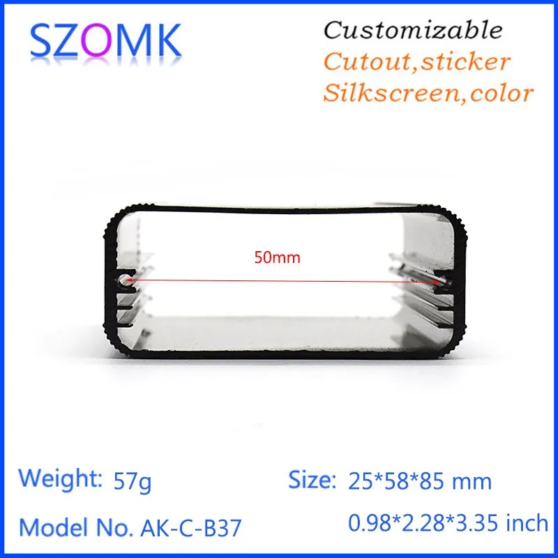 1 قطعة 25*58*85 مللي متر szomk حار مبيعات pcb السلطة التبديل الضميمة جديد وصول لتقوم بها بنفسك صندوق إلكترونيات الألومنيوم الضميمة صندوق المشروع