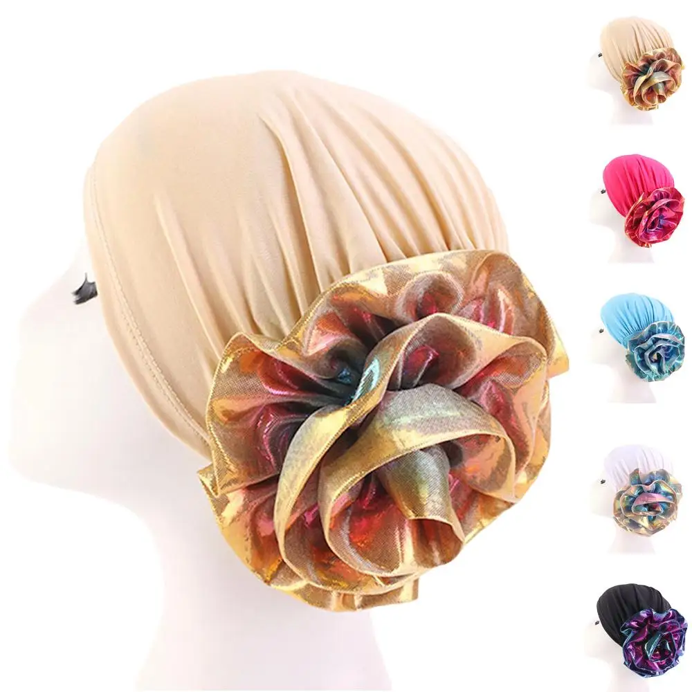 Women Muslim Flower Cancer Chemo Hat Hair Loss Hat Head Wrap Turban Cap Cover Bonnet Arab Headscarf Islamic Beanies Skullies Cap