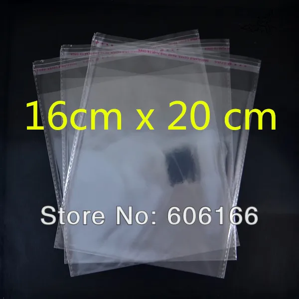 

1000x 16cm x 20cm Clear Self Adhesive Seal Poly OPP Bag Plastic Packaging Bags