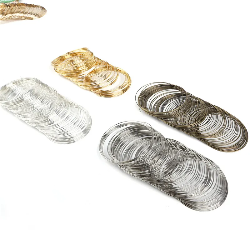 100pcs High Quality Thickness 0.6mm/Diameter 6cm Wire Bracelet Ring Memory Beading Steel Wire For DIY Bracelet Jewelry Making