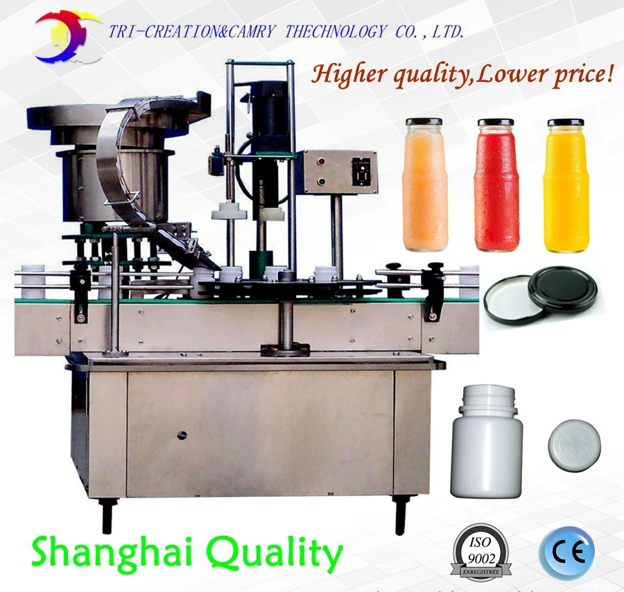 jar capping machine,with feeder,plastic bottle capping machine,metal cap capper CE