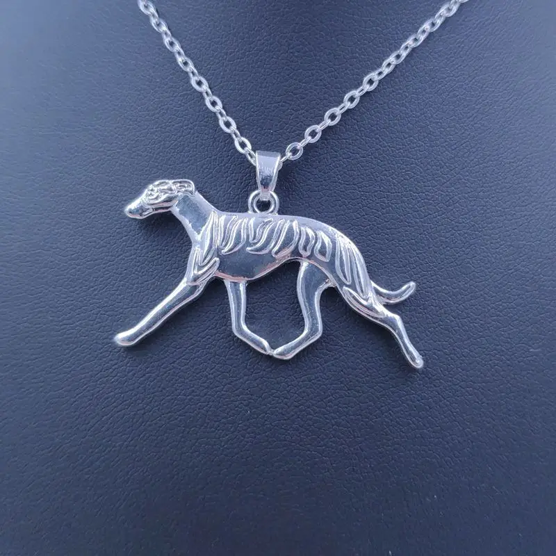 Cute Whippet Necklace Dog Animal Pendant Gold Silver Plated Jewelry For Women Male Female Girls Ladies Kids AKC  N064