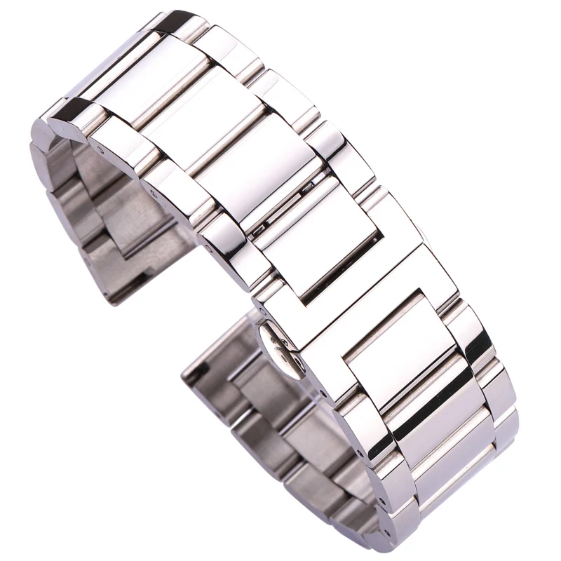 Watch Band Bracelet  316l Stainless Steel Blue Silver Women Men Metal Watcbands Strap Straight End Links 18 20 21 22mm 23mm 24mm