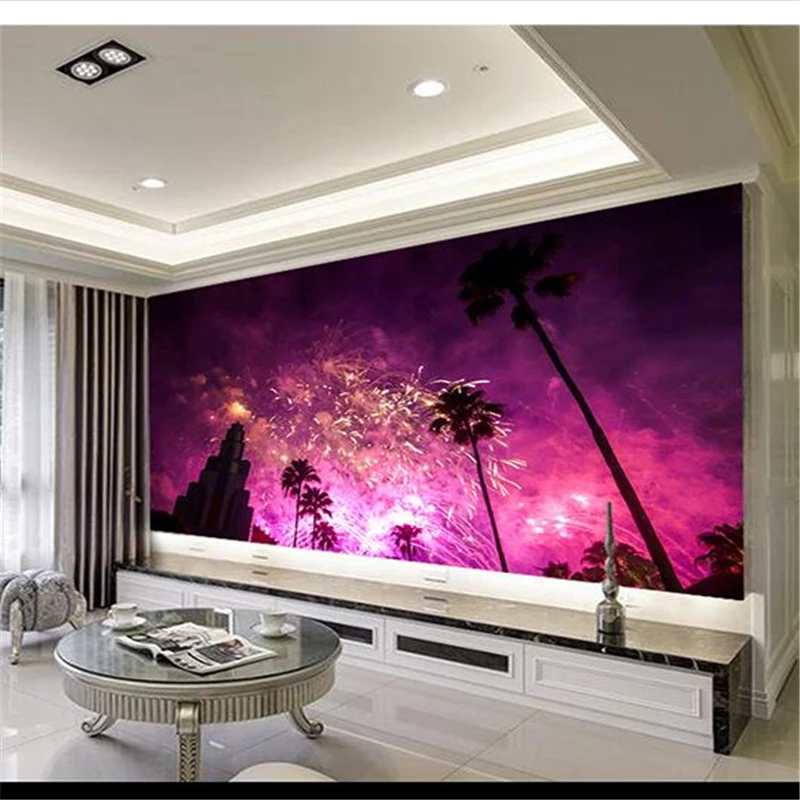 wellyu papel parede  Custom wallpaper  Southeast Asia coconut fire clouds wallpapers for living room papel parede behang