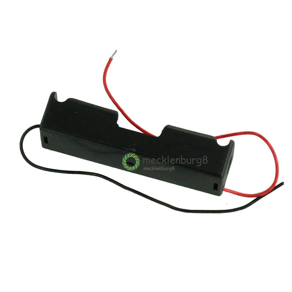 5 pieces. Small Plastic 1 x AA 3.7 V Battery Clip Holder Storage Box Case Black with lead wire