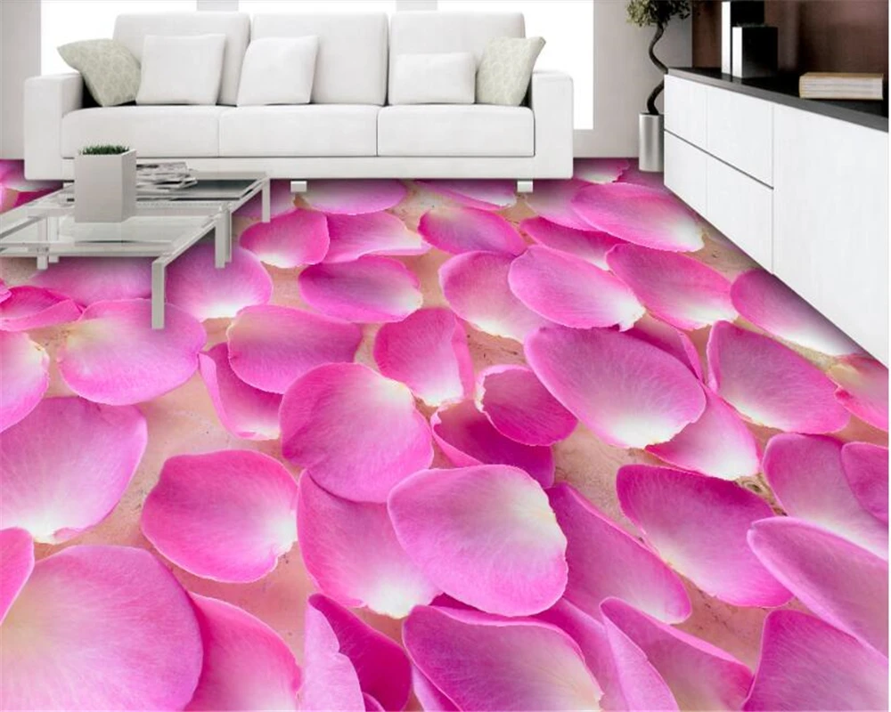 

beibehang Aesthetical fashion ponds personality petals interior decorating bedroom papel de parede wallpaper floor tiles behang