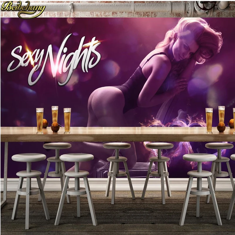 beibehang Custom photo wallpaper sexy beauty hotel bar nightclub KTV box tooling background murals papel de parede