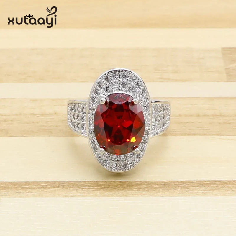 2019 Xutaayi модные серебряные цветные покрытые кольца для женщин креативные полные циркониевые украшения для вечеривечерние