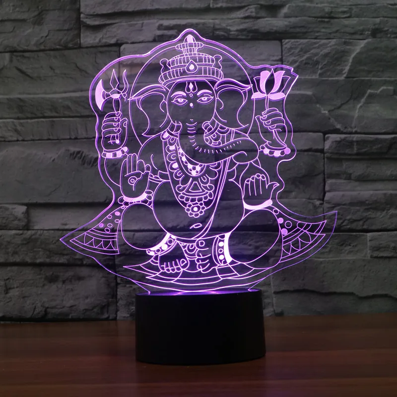 New kind of foreign trade like God 7color 3D lamp creative touch  energy saving LED illusion lamp  decorative USB Christmas gift