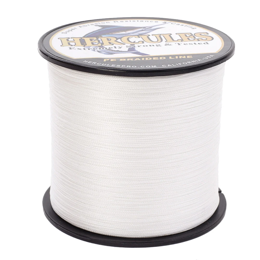 Hercules Fishing 4 Strands Strong Fishing Line Durable 6-100LB White PE 100M-2000M Cord Pesca VK Russia Stream Sell Well