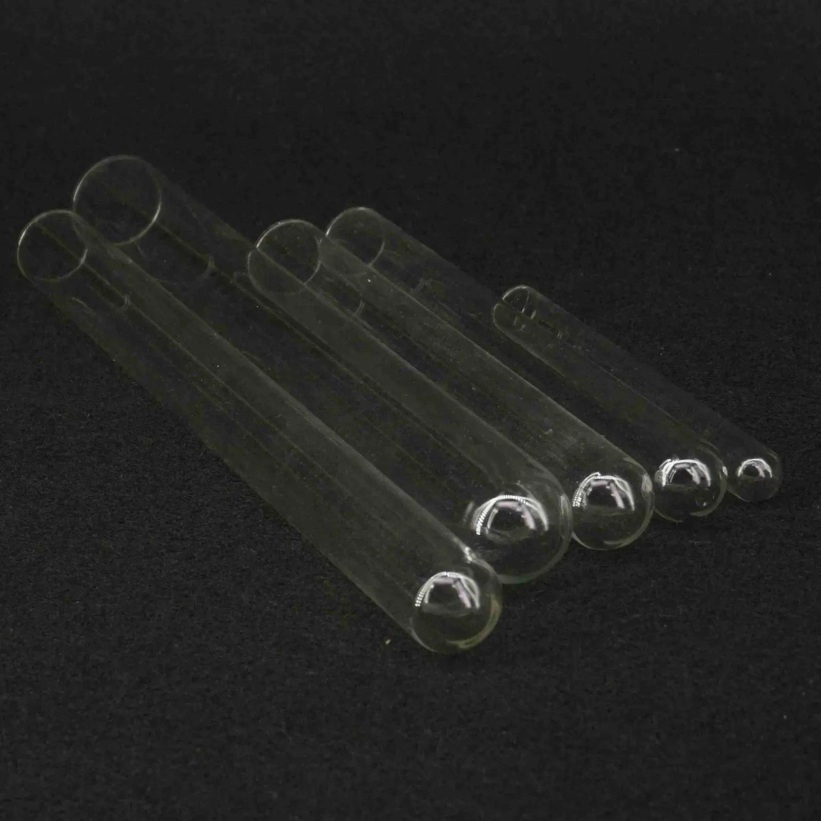 (5) 10x75 10x100 12x100 13x100 15x100 15x150 18x180 20x150 20x200 25x250mm Glass Clear Test Tube Plain End Round Bottom