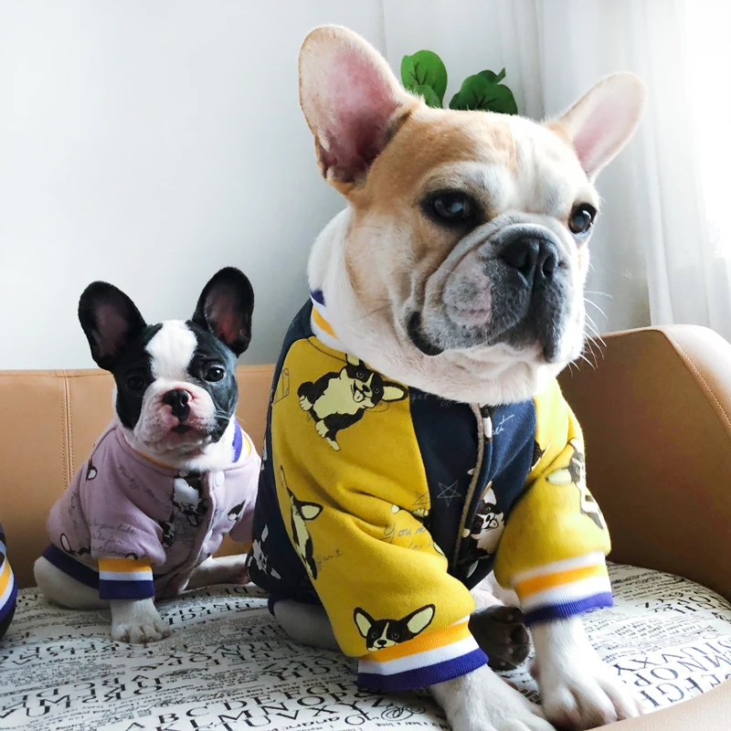 Hawaii Floral Print Cold Season Dog Coat Clothes Cotton Padded Warm Pet Jacket Fashion French Bulldog Jacket