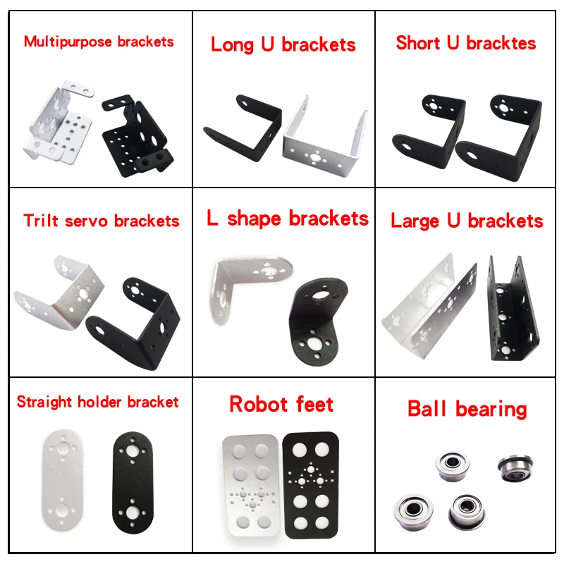 

10pcs/lot Aluminum Brackets For Standard Servos And DIY Robot Arm Mechanical Robot Mount Wholesale Retail