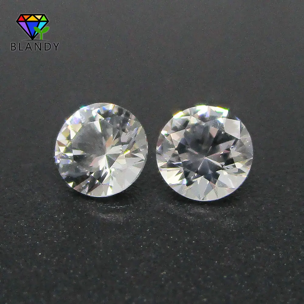 Free Shipping 3.0~12mm Loose White Sapphires Stones 5A Quality Round Machine Cut Corundum Stone Synthetic Gems For Jewelry