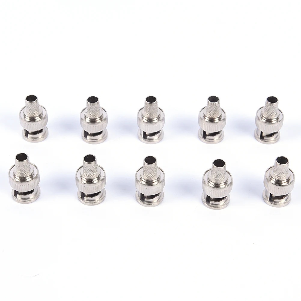 10 Sets 3-Piece BNC Male RG58 Plug Crimp Connectors BNC Plug Crimp Connectors 50 Ohm Straight