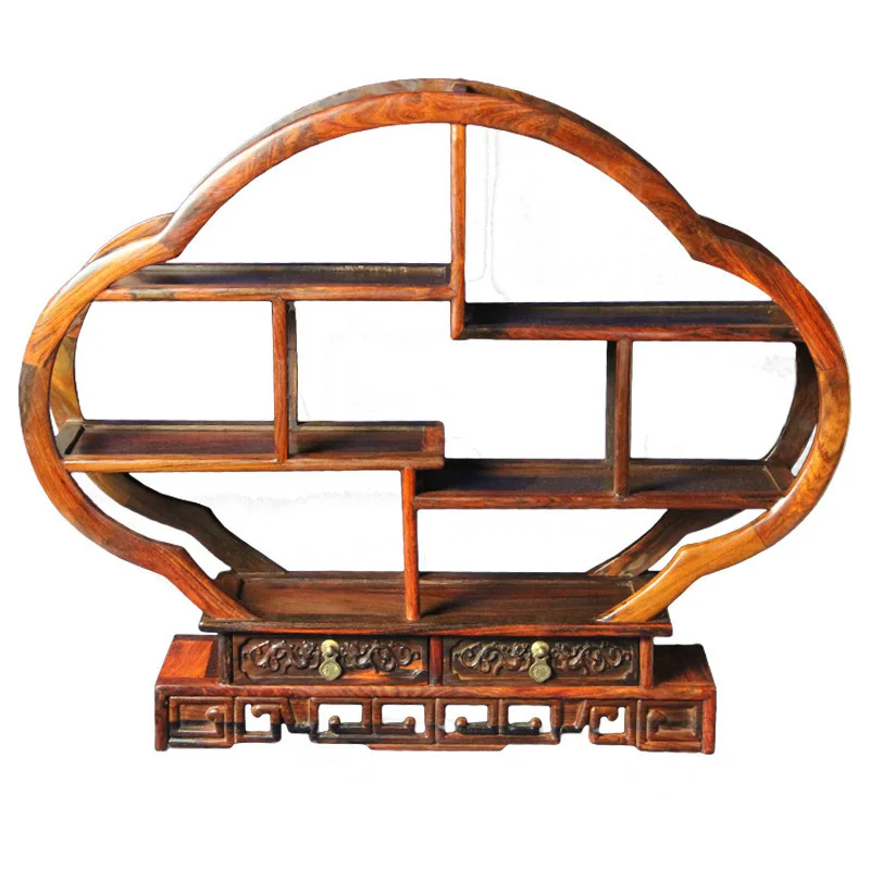 Shengwei Technology Laos red wood antique Ming and Qing plum Shelf multi-compartment treasure My level of Decoration