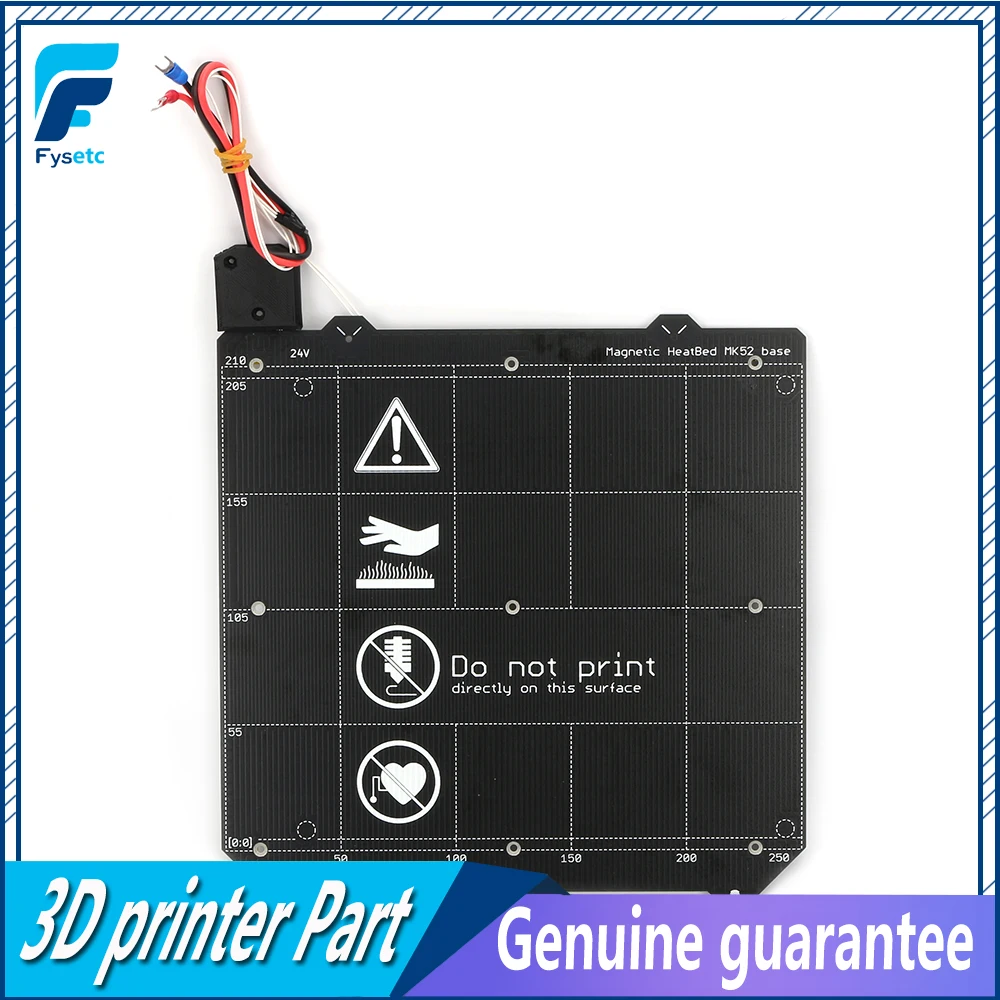 

Clone Prusa i3 MK3 Y carriage Magnetic Heated Bed 24V MK52 Wiring Thermistor Kit With Magnet For Prusa i3 MK3 MK3S 3D Printer