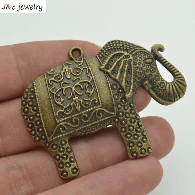 3 pcs 37*49 mm Zinc Alloy Ancient bronze  Elephant DIY Charms Pendants D9140