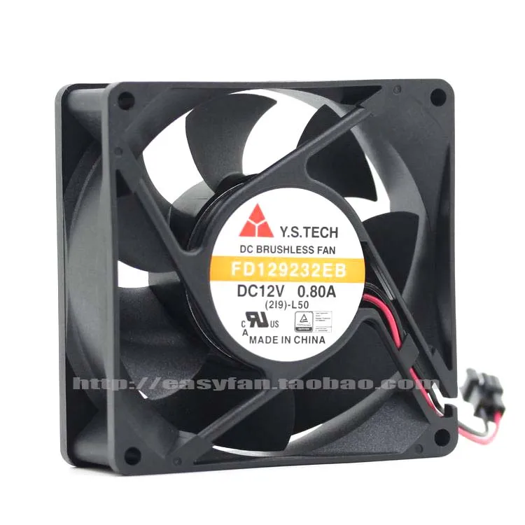 

NEW Y.S.TECH FD129232EB 9cm 9032 12V 0.80A frequency cooling fan