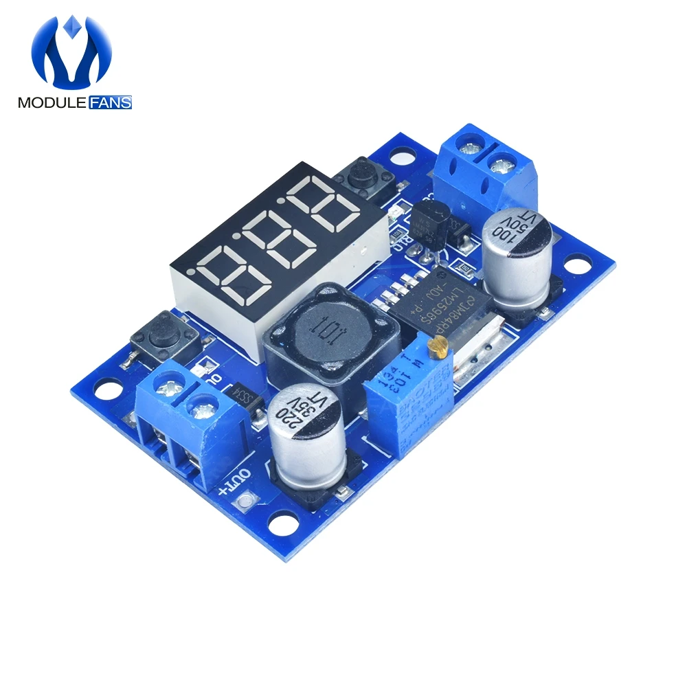 LM2596 LED Digital Voltmeter Display Buck Step Down Power Converter Module  Adjustable Board DC-DC 2A Short Circuit Protection