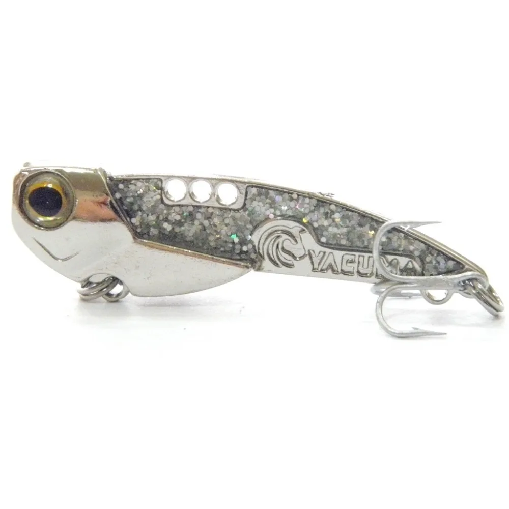 wLure 10g 15g 20g Yacuma Brand Metal Blade Lure Gold Silver Plating with Glitter High Reflection Vertical Jigging Lure BL10