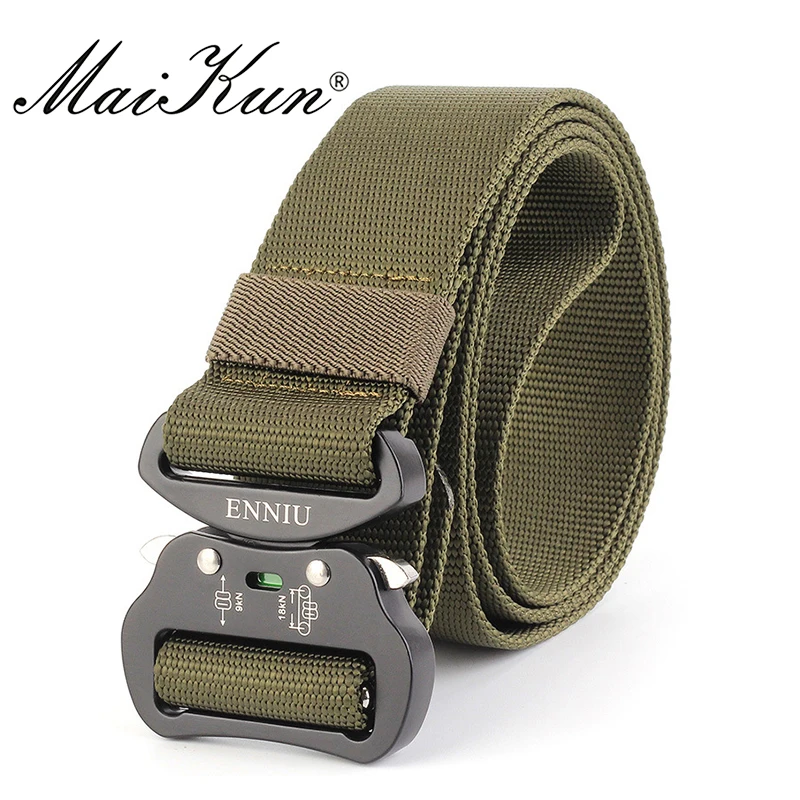 Maikun-ceinture en Nylon pour hommes, longueur 4.2CM, ceinture tactique de l'armée pour hommes, large boucle en métal