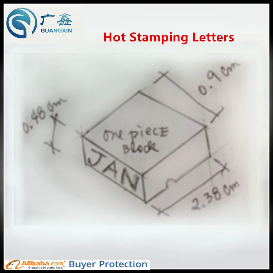 

4.8*9*23.5MM hot stamping letters coder letters block letters as your require