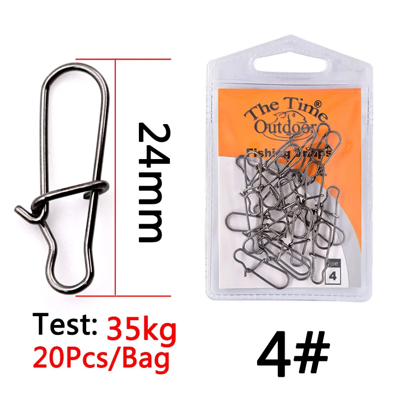 Gancho de seguridad enganchado a 20 piezas grapas pesca, accesorios de señuelo, conector a presión, barril de Pesca de acero inoxidable, aparejos de Pesca giratorios quitavueltas pesca