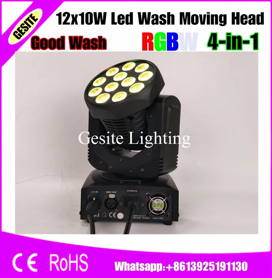 6PCS/LOT New Cree Led 12x10W LED wash moving head light RGBW 4in1 10w 12pcs color Flower effect stage lighting