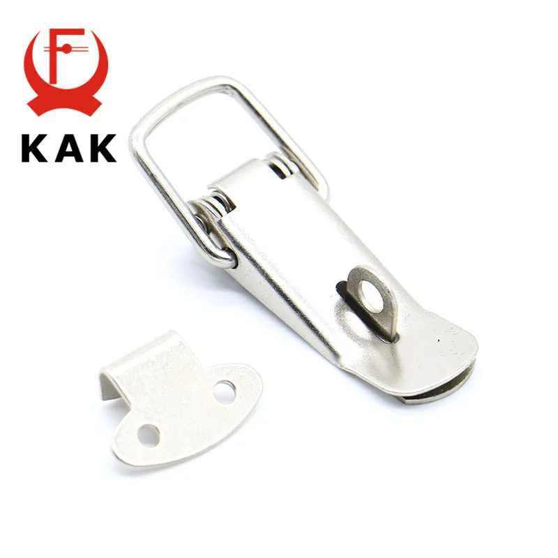 

KAK J106 Cabinet Boxes Spring Loaded Latch Catch Toggle Locks Hasp 27*63 Iron Hasp For Sliding Door Window Cabinet