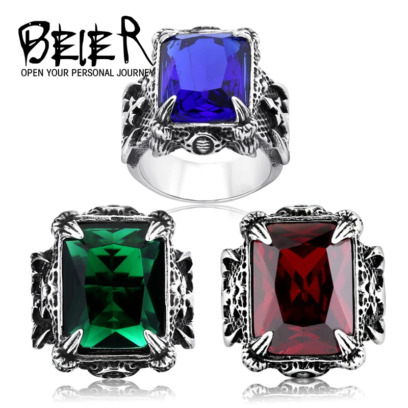 Beier new store 316L Stainless Steel ring top quality Punk Vintage New men vintage Jewelry Wholesale Factory Price LLBR8-183R