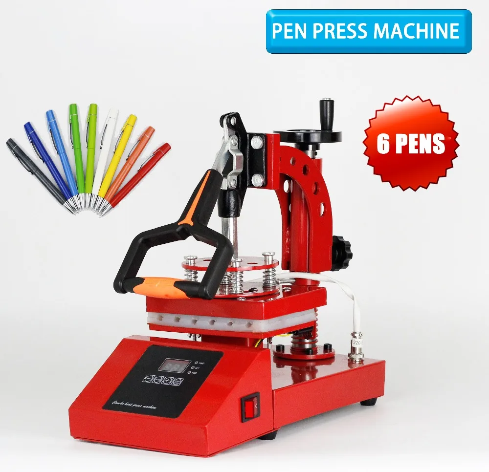 New Style 6 in 1 Pen Heat Press Machine Ball Pen Transfer Printing Machine DIY Transfer Printing logo Printing 6 PCS One Time