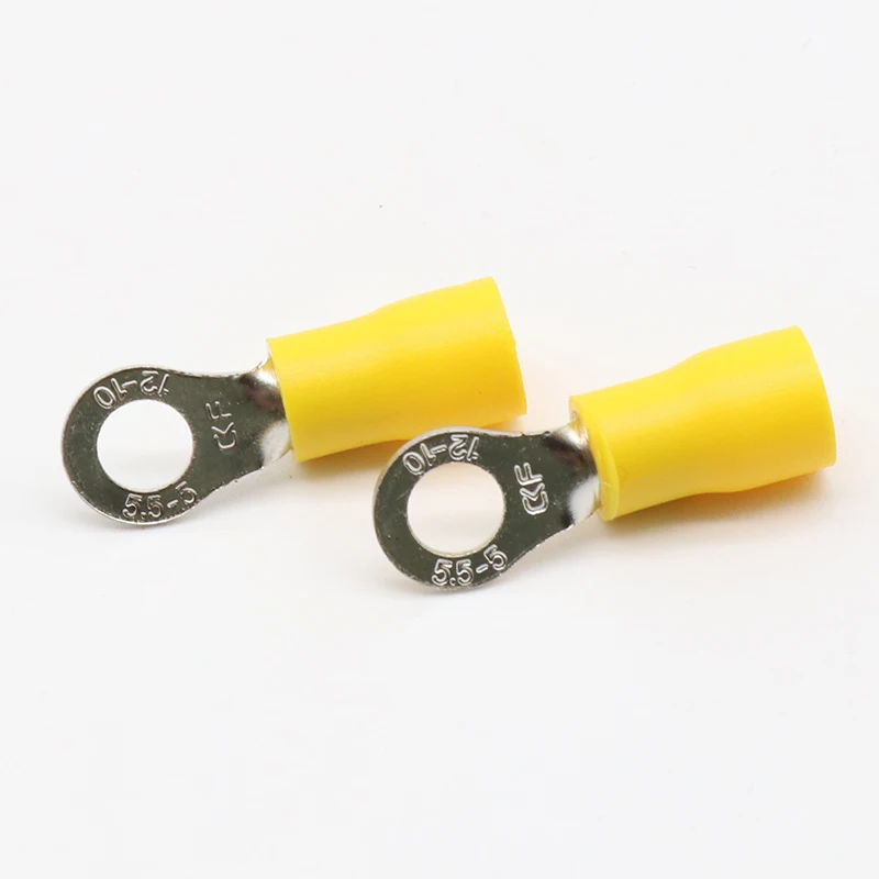 RV5.5-5 Yellow Ring insulated terminal cable Crimp Terminal 100PCS/Pack suit 4-6mm2 Cable Wire Connector RV5-5 RV