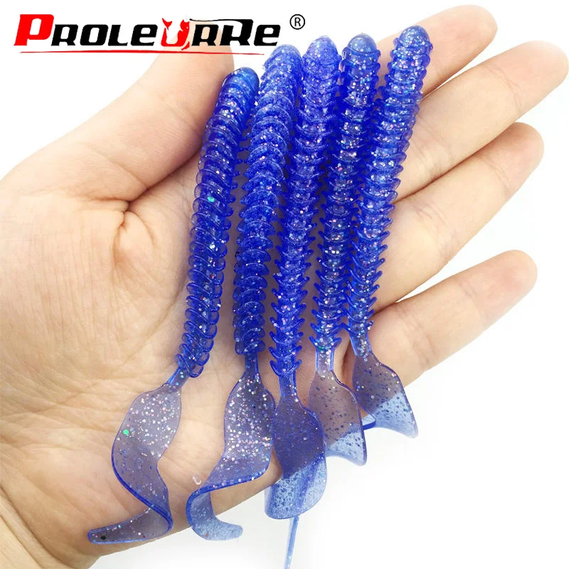 5PCS Fishing Worm Soft Lures Long Tail Swimbait Jigging Wobblers 10.5cm 3g Silicone Artificial Bait Crankbaits Carp Bass Tackle