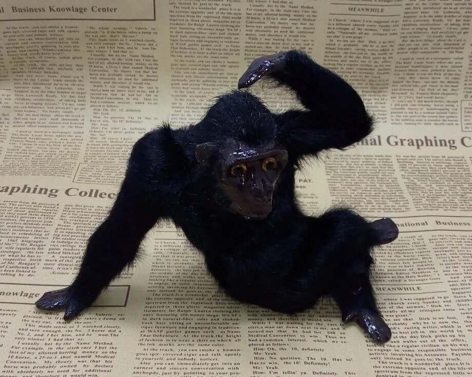 cute simulation black monkey toy handicraft lifelike chimpanzee gift about 20x15 cm